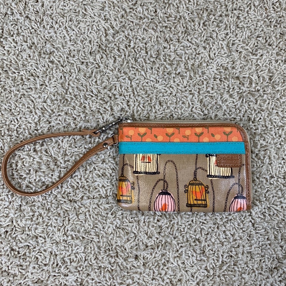 Fossil Key-Per birdcage wristlet